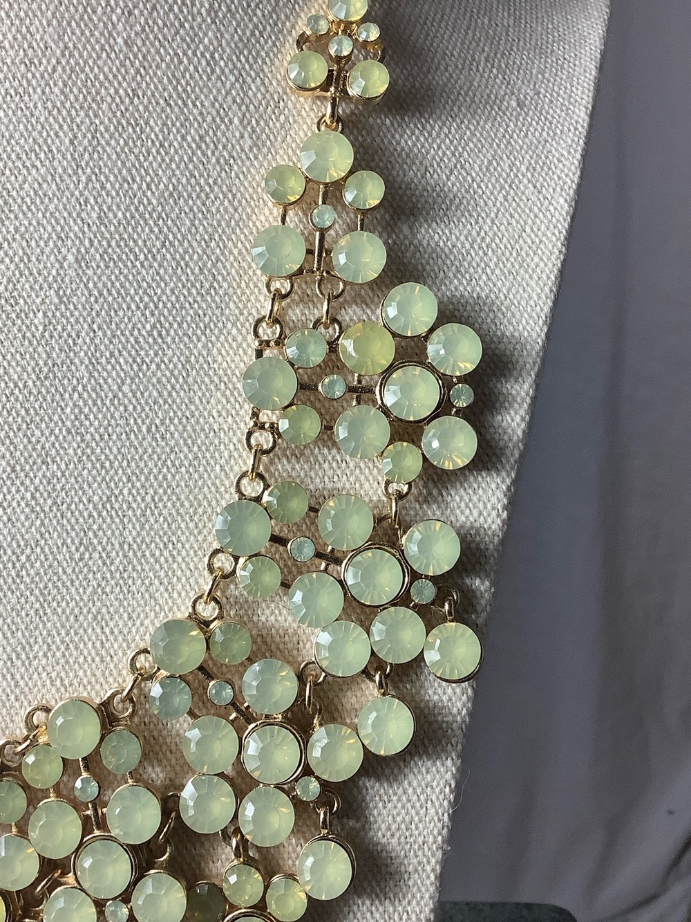 Natasha Couture Gold-Tone Mint Cluster Bib Necklace - Women Jewelry - Picture 3 of 4